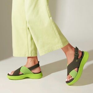 Green sports sandals